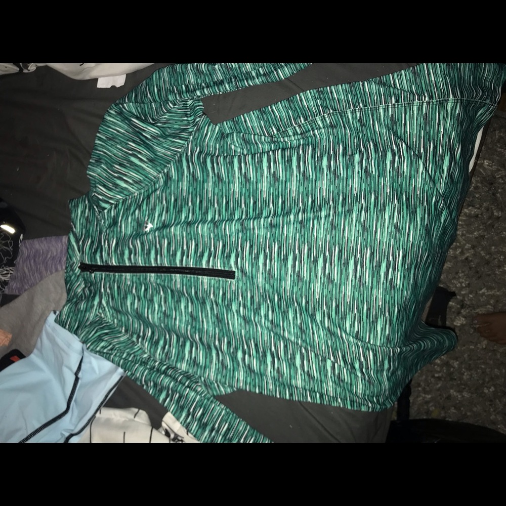 blue teal silky feeling workout zip up